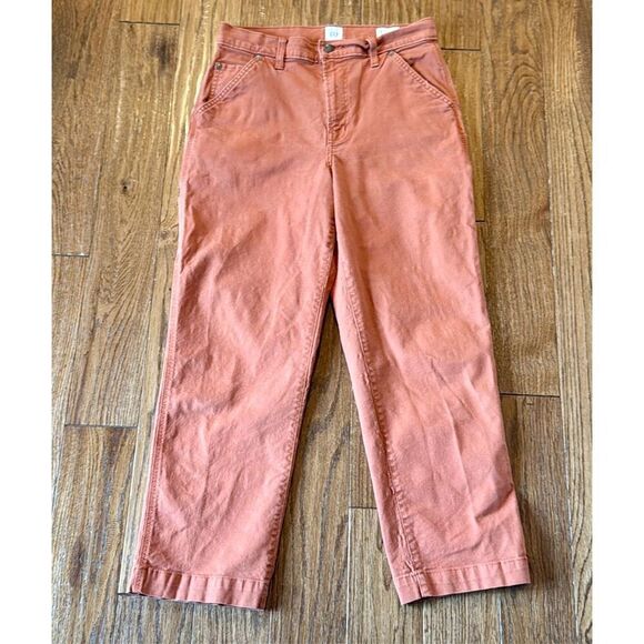 Gap orange carpenter crop jeans size 6 - Picture 10 of 11